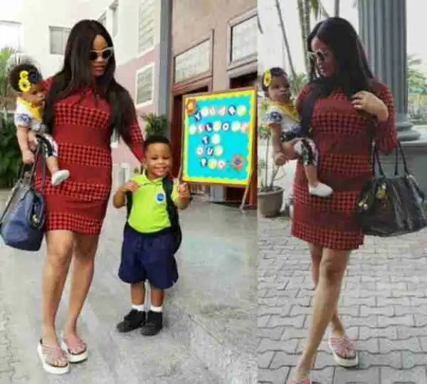 Beautiful Adaeze Yobo On School Run With Her Kids (Photos)